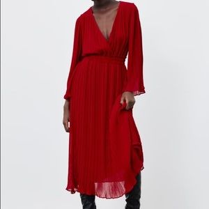 Zara pleated midi dress